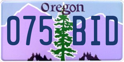 OR license plate 075BID
