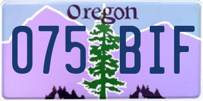OR license plate 075BIF