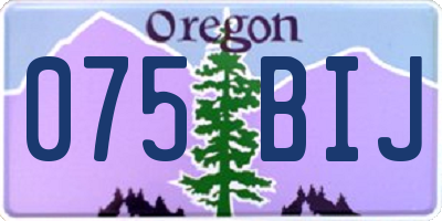OR license plate 075BIJ