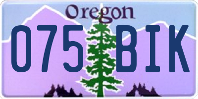OR license plate 075BIK