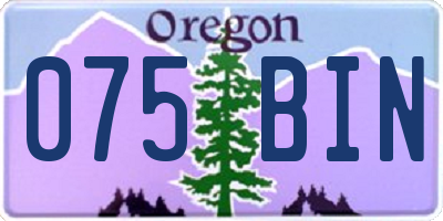 OR license plate 075BIN