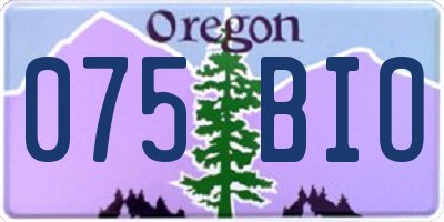 OR license plate 075BIO