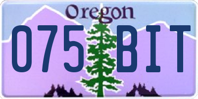 OR license plate 075BIT