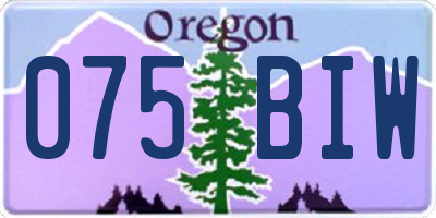 OR license plate 075BIW