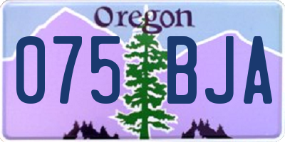 OR license plate 075BJA