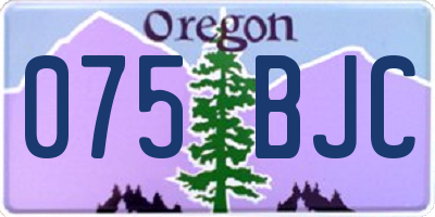 OR license plate 075BJC