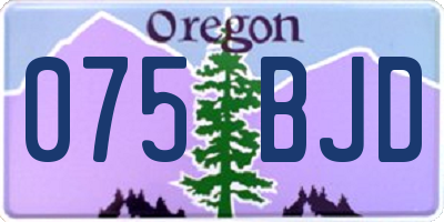 OR license plate 075BJD