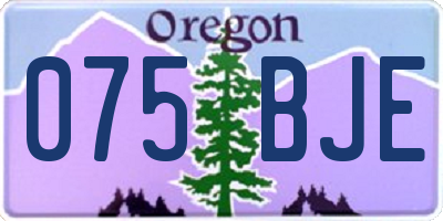 OR license plate 075BJE
