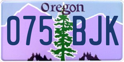 OR license plate 075BJK