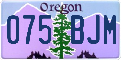 OR license plate 075BJM