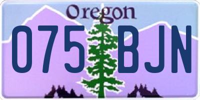 OR license plate 075BJN