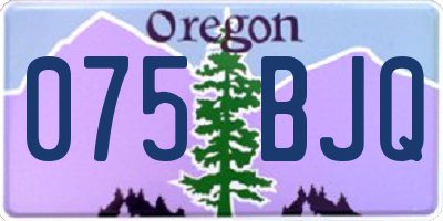 OR license plate 075BJQ