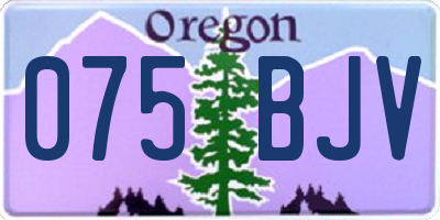 OR license plate 075BJV