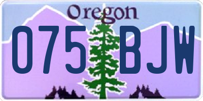 OR license plate 075BJW