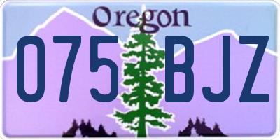 OR license plate 075BJZ