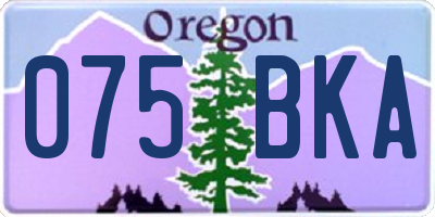 OR license plate 075BKA