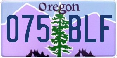 OR license plate 075BLF