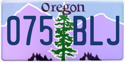 OR license plate 075BLJ