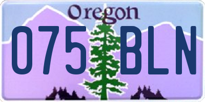 OR license plate 075BLN