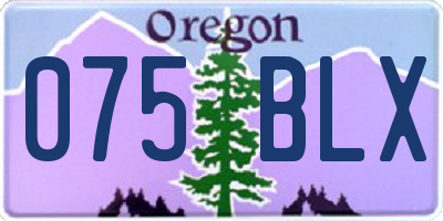 OR license plate 075BLX