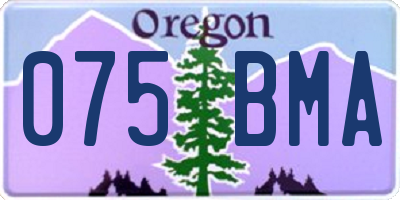 OR license plate 075BMA