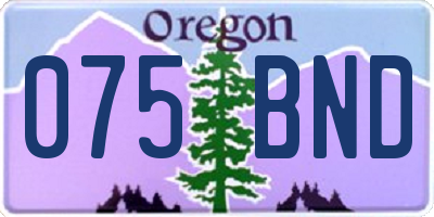 OR license plate 075BND