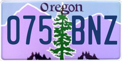 OR license plate 075BNZ