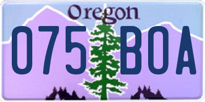 OR license plate 075BOA
