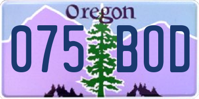 OR license plate 075BOD