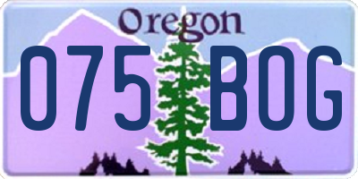 OR license plate 075BOG