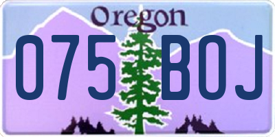 OR license plate 075BOJ