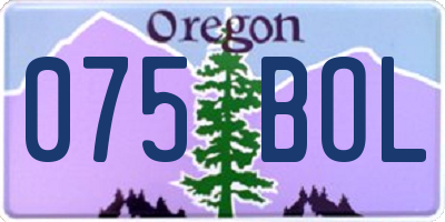 OR license plate 075BOL