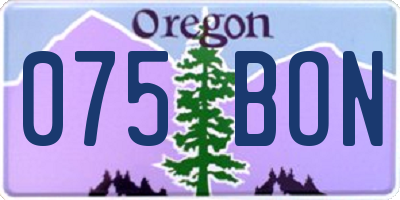 OR license plate 075BON