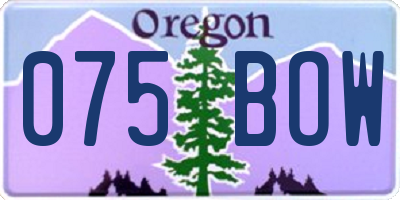 OR license plate 075BOW