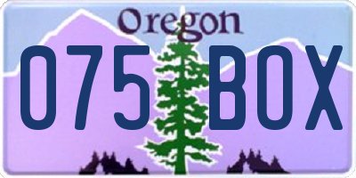 OR license plate 075BOX
