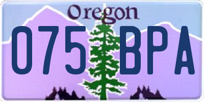 OR license plate 075BPA
