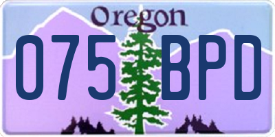 OR license plate 075BPD