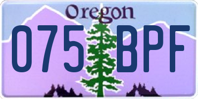 OR license plate 075BPF