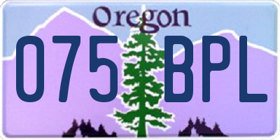 OR license plate 075BPL