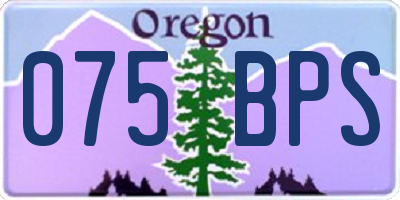 OR license plate 075BPS