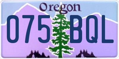 OR license plate 075BQL
