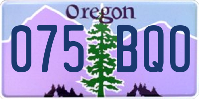 OR license plate 075BQO