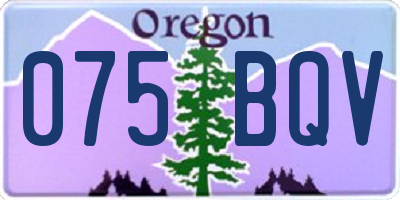 OR license plate 075BQV