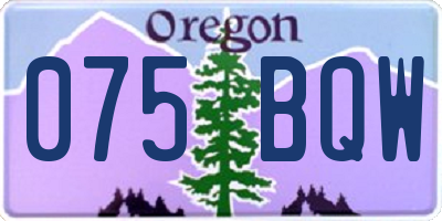 OR license plate 075BQW