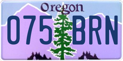 OR license plate 075BRN