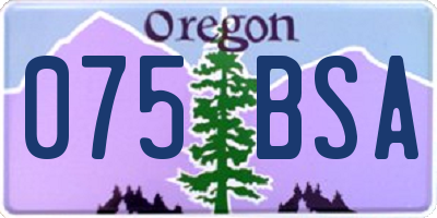 OR license plate 075BSA