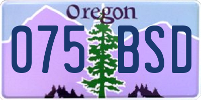 OR license plate 075BSD