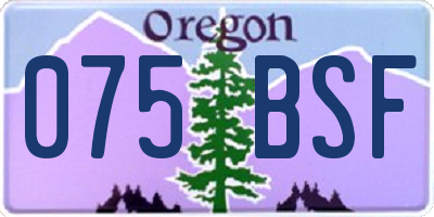 OR license plate 075BSF