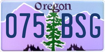 OR license plate 075BSG