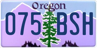 OR license plate 075BSH